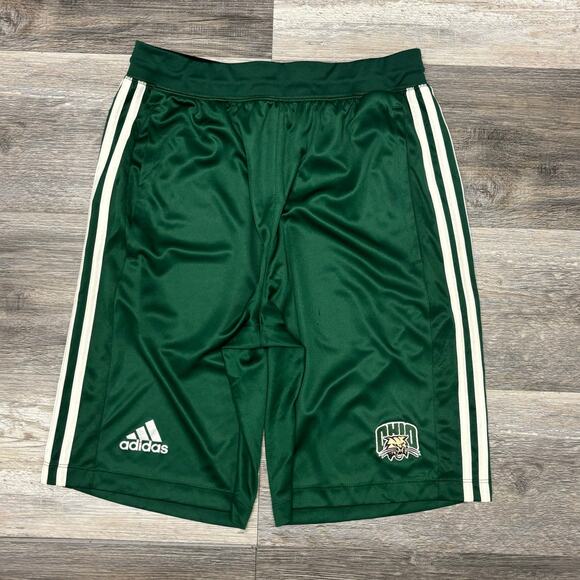 Ohio‎ University Bobcats Shorts Adidas Green White Mens S Climalite Training - Picture 1 of 12